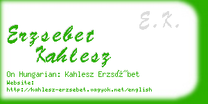 erzsebet kahlesz business card